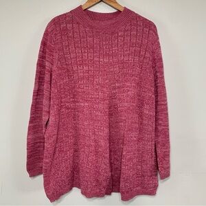 Woman Within Magenta Pink Knitted Sweater  Size 1X